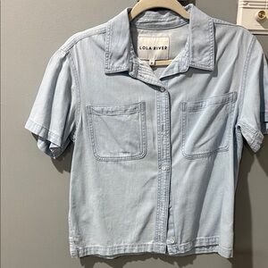 Lola River Women's Light Blue Button Down Shirt